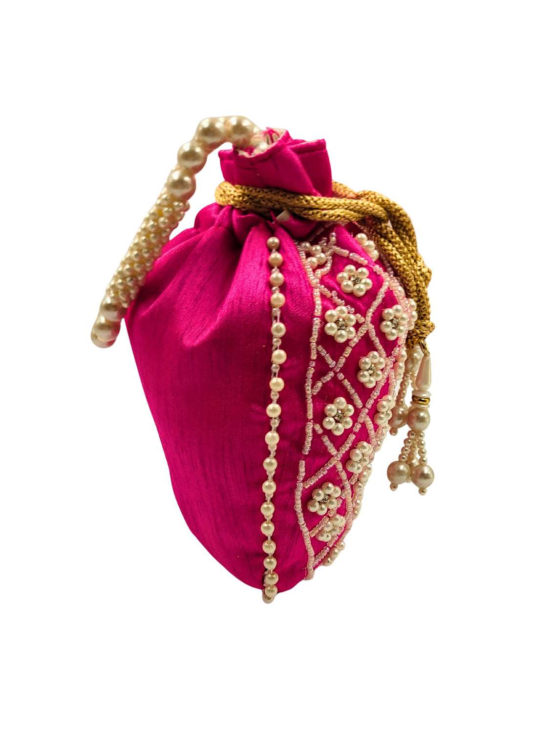 women embroidered potli bag with drawstring - 22079553 - Standard Image - 2