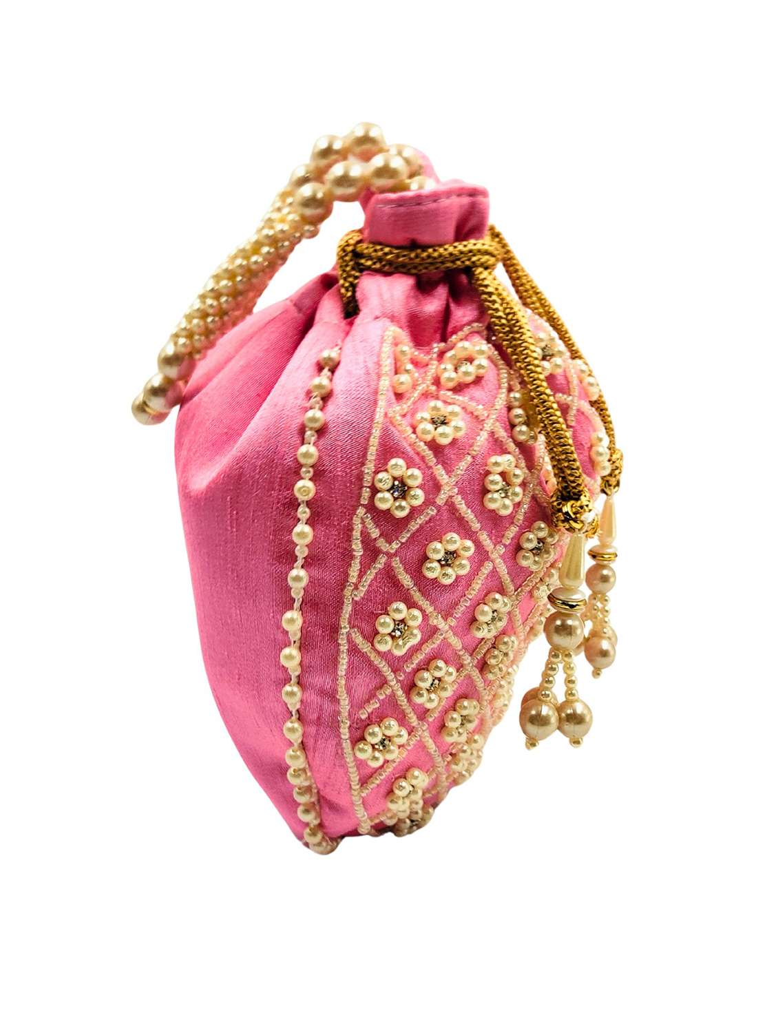 women embroidered potli bag with drawstring - 22079556 - Standard Image - 2