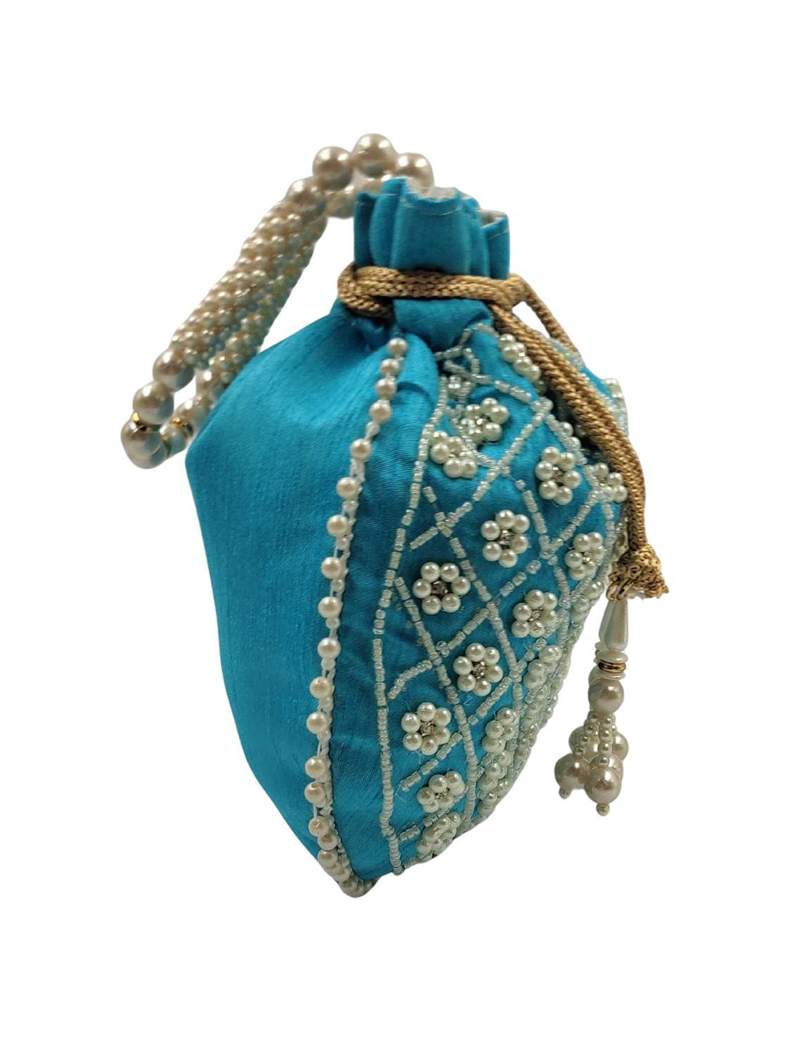 women embroidered potli bag with drawstring - 22079557 - Standard Image - 2