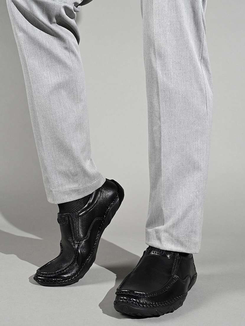 men black slip on formal shoes