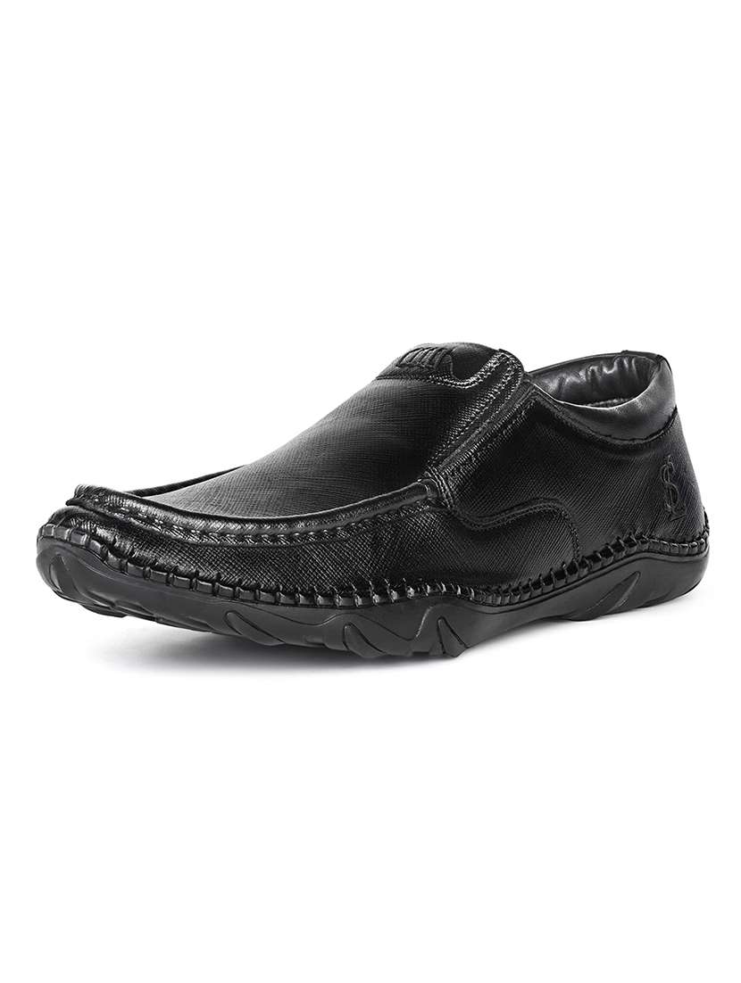 men black slip on formal shoes - 22079563 -  Standard Image - 2