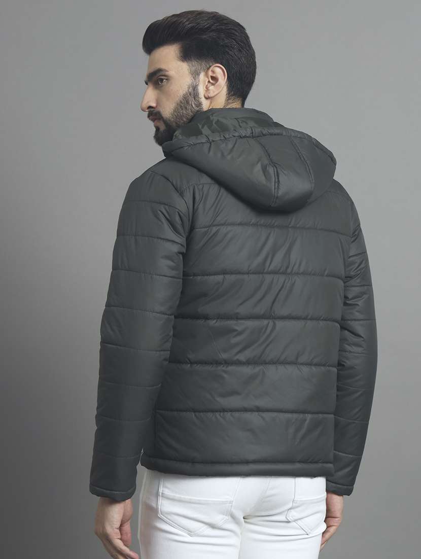 men solid long sleeve hooded puffer jacket - 22079580 -  Standard Image - 2