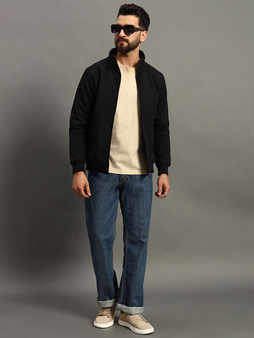 men solid long sleeve bomber jacket - 22079591 -  Standard Image - 2