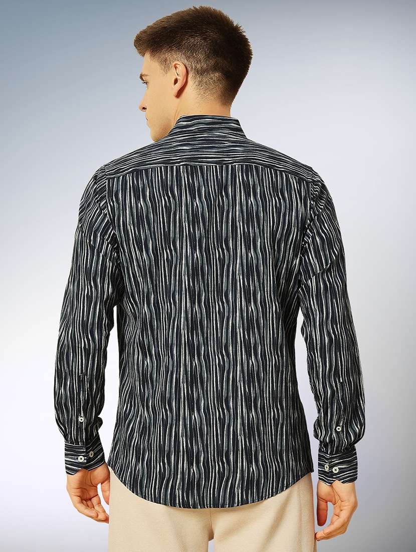 navy blue cotton casual shirt - 22079671 -  Standard Image - 2