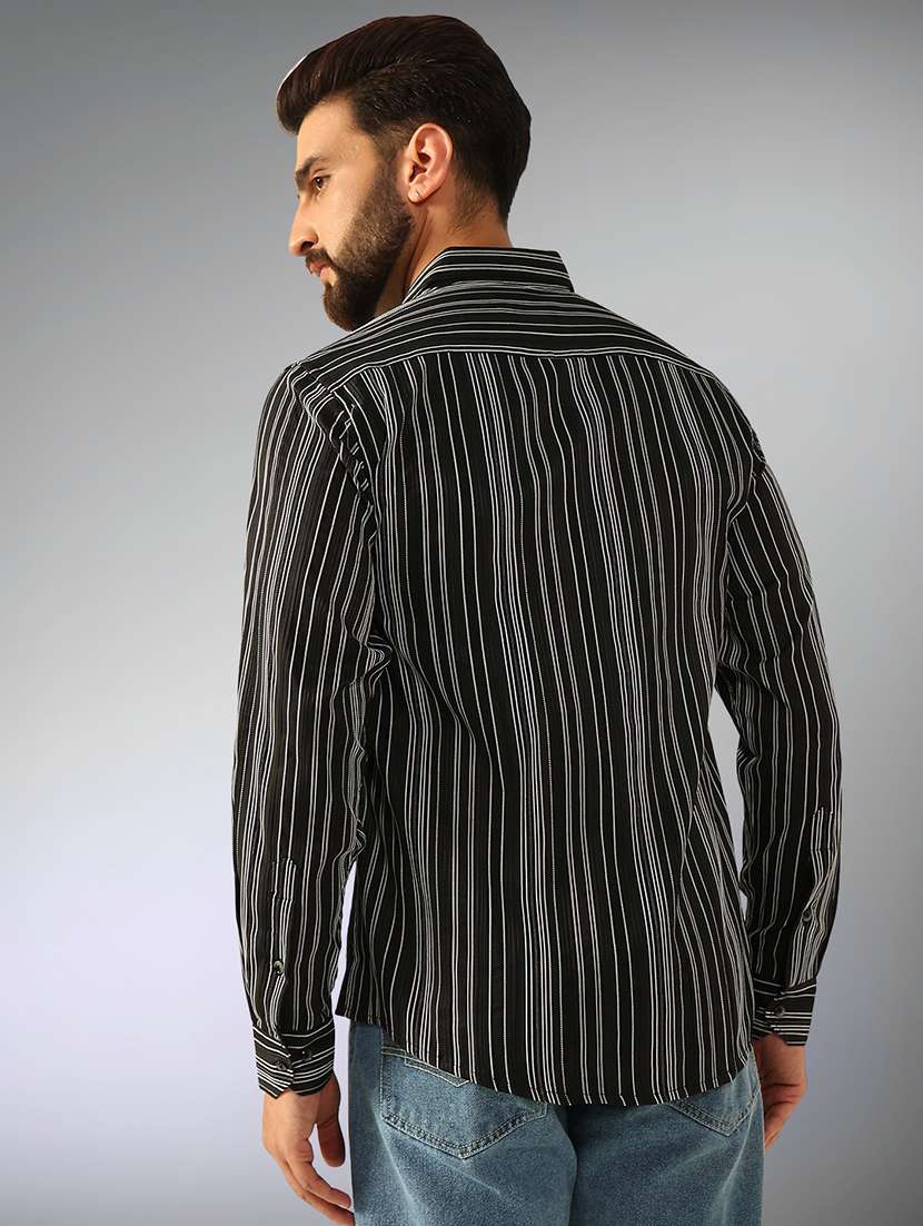 men striped long sleeve regular fit casual shirt - 22079677 -  Standard Image - 2