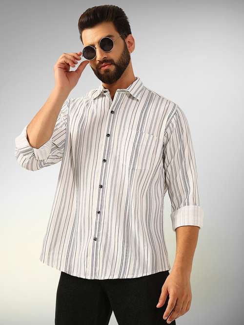 men striped long sleeve regular fit casual shirt - 22079678 -  Standard Image - 0