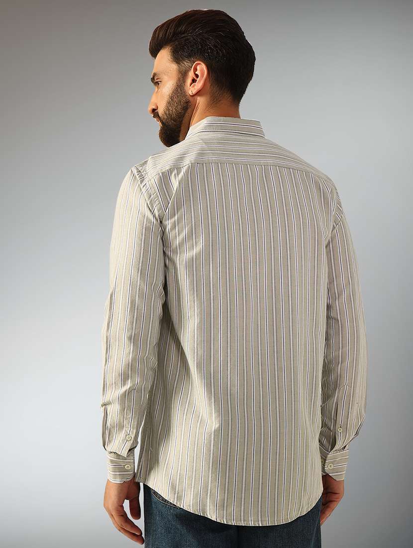men striped long sleeve regular fit casual shirt - 22079680 -  Standard Image - 2