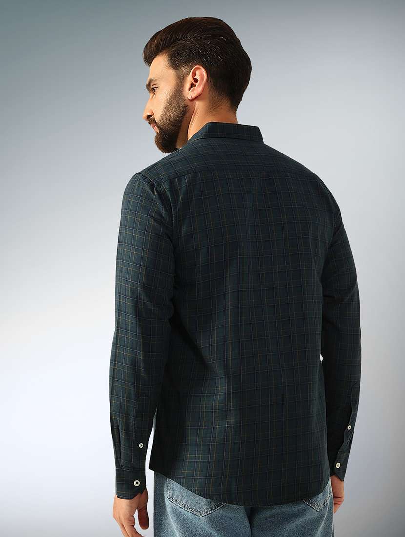 men checkered long sleeve regular fit casual shirt - 22079690 -  Standard Image - 2