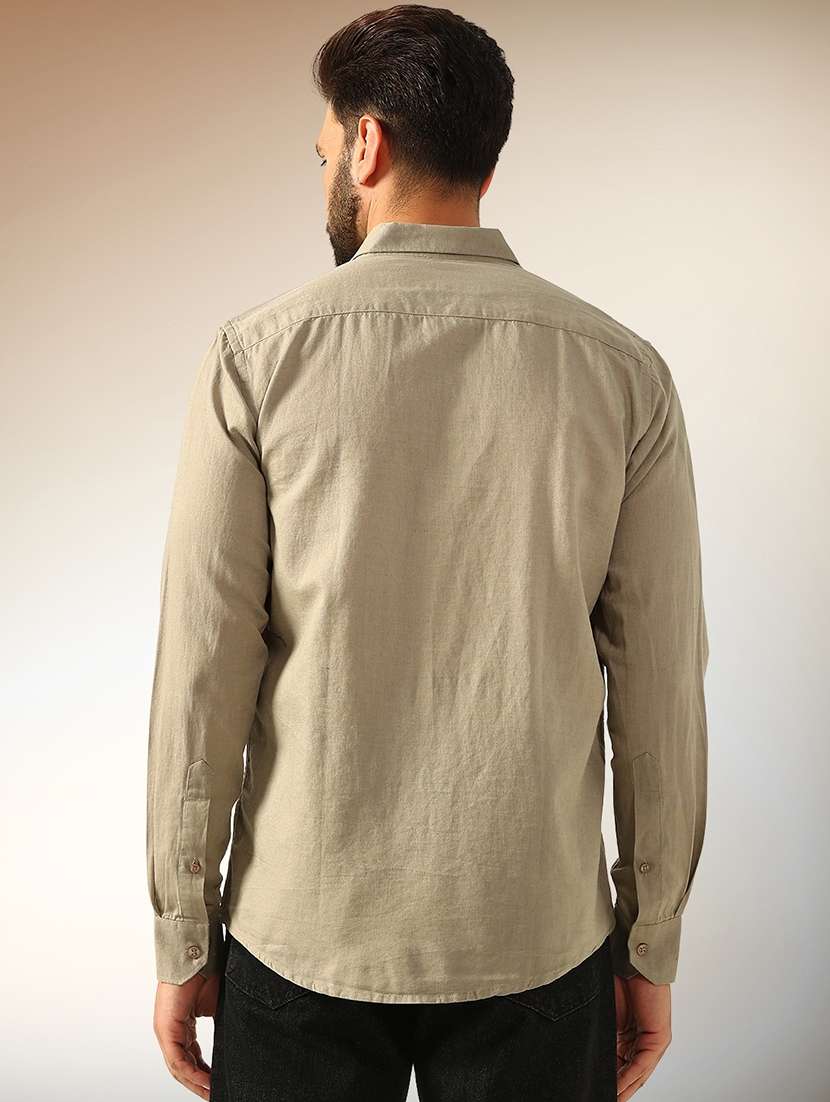 men solid long sleeve regular fit casual shirt - 22079692 -  Standard Image - 2