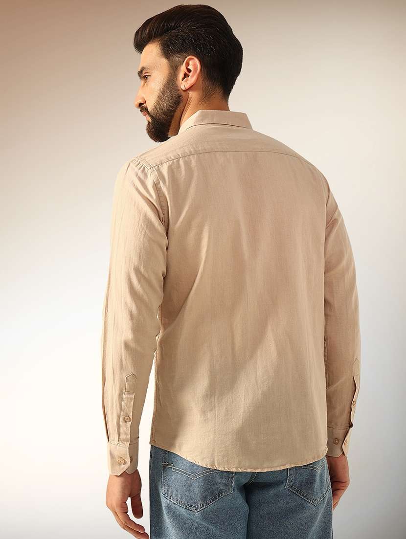 men solid long sleeve regular fit casual shirt - 22079696 - Standard Image - 2