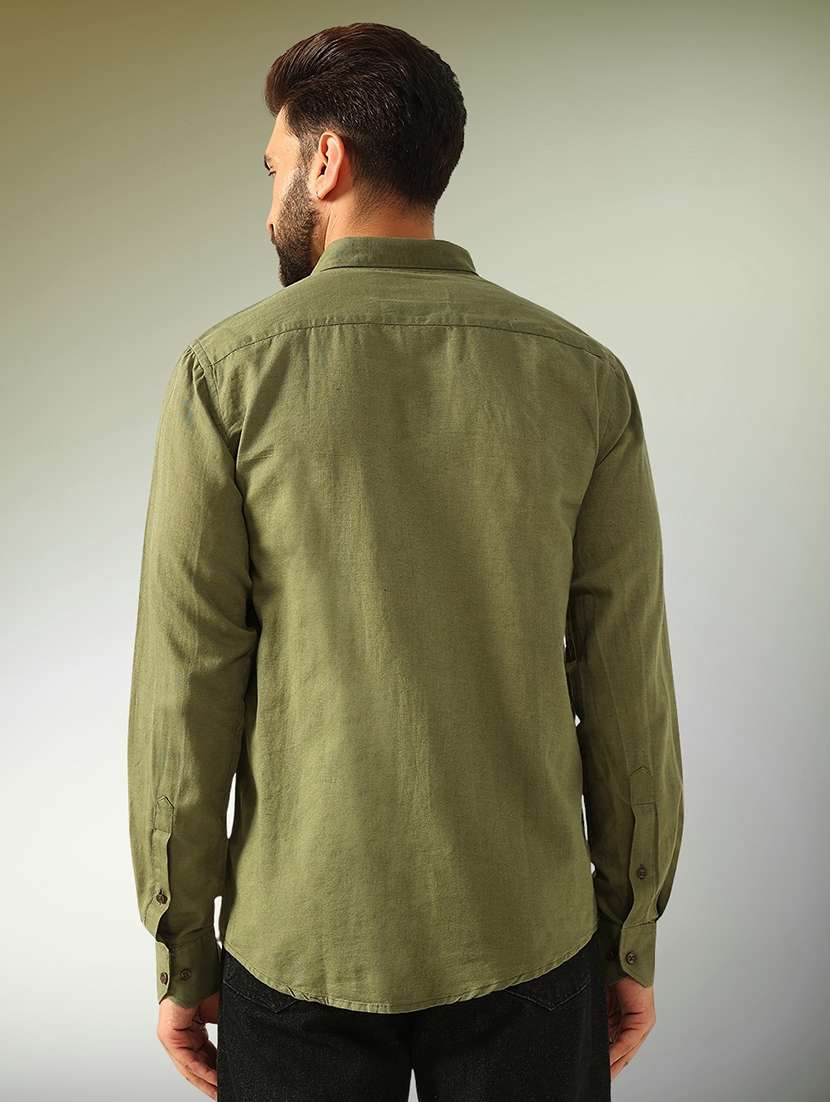 men solid long sleeve regular fit casual shirt - 22079698 -  Standard Image - 2