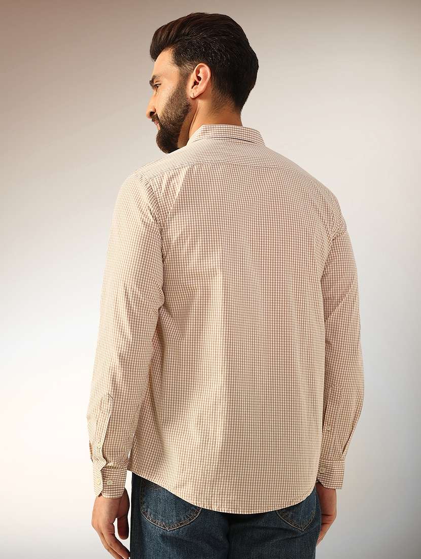 men checkered long sleeve regular fit casual shirt - 22079700 - Standard Image - 2