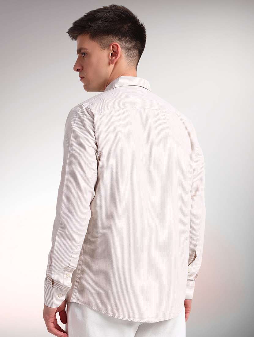 men striped long sleeve regular fit casual shirt - 22079707 - Standard Image - 2