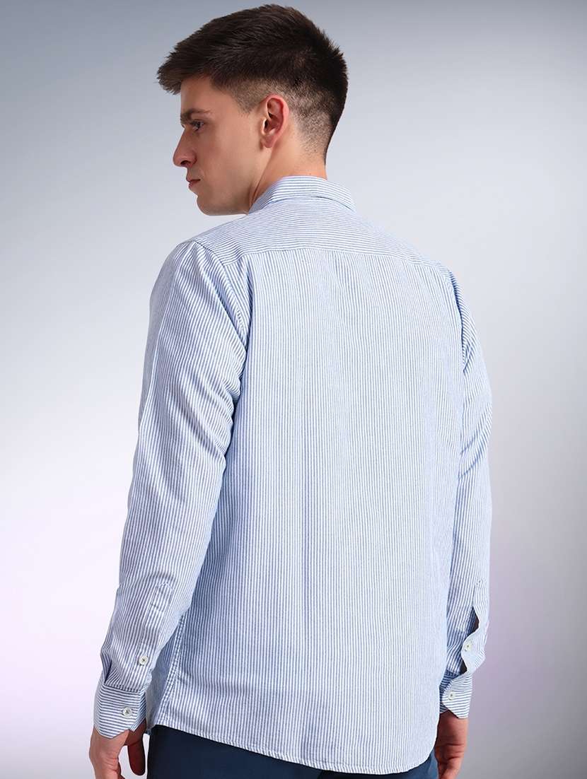 men striped long sleeve regular fit casual shirt - 22079708 - Standard Image - 2