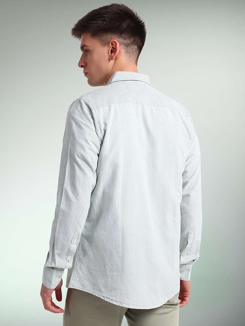men striped long sleeve regular fit casual shirt - 22079709 - Standard Image - 2
