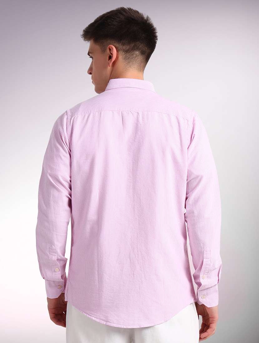 men striped long sleeve regular fit casual shirt - 22079710 - Standard Image - 2