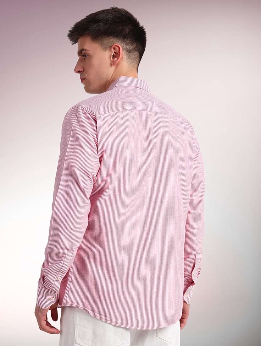 men striped long sleeve regular fit casual shirt - 22079711 - Standard Image - 2