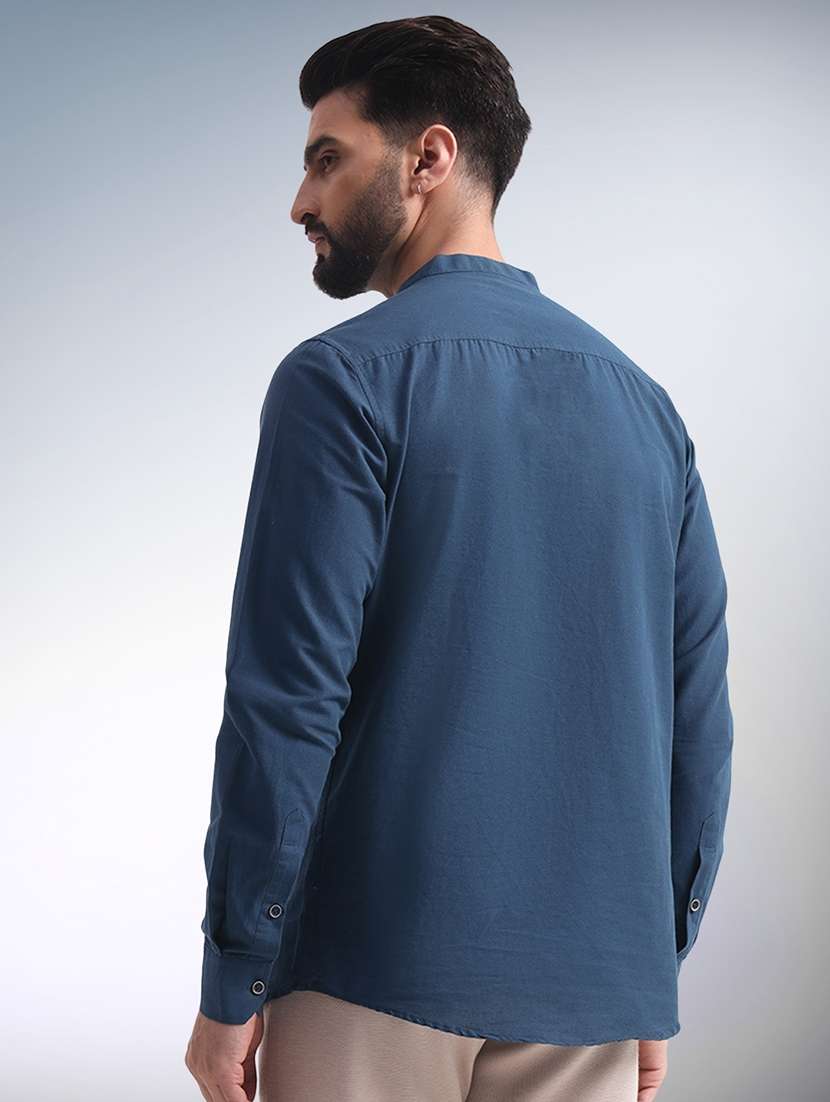 men solid mandarin neck short kurta - 22079726 -  Standard Image - 2