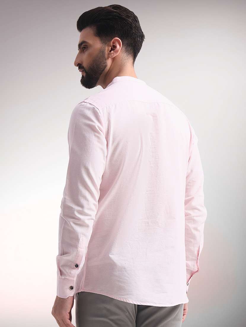 men solid mandarin neck short kurta - 22079727 - Standard Image - 2