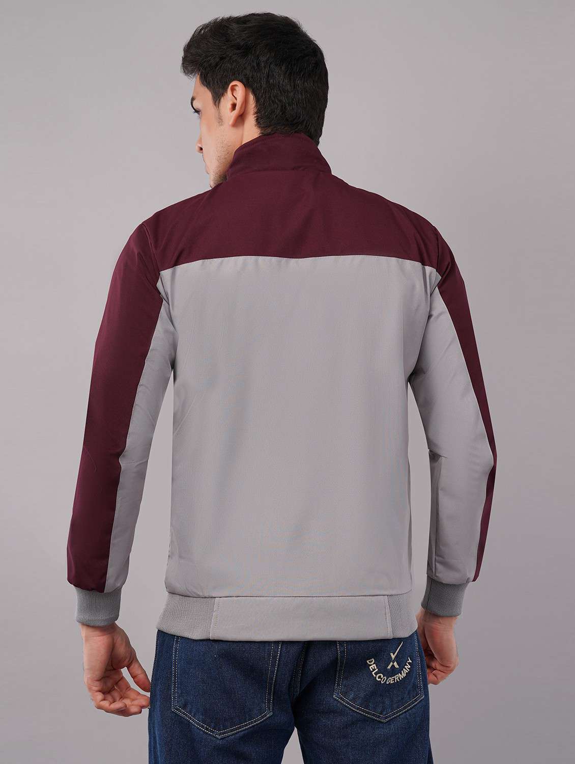 men color block long sleeve windcheater jacket - 22079781 -  Standard Image - 2