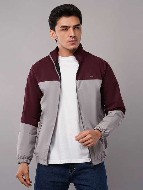 men color block long sleeve windcheater jacket - 22079784 -  Standard Image - 0