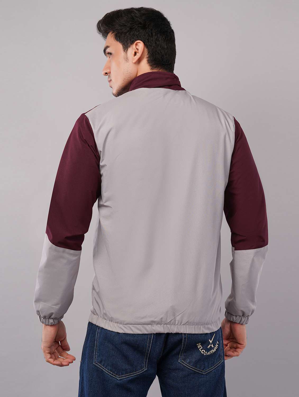 men color block long sleeve windcheater jacket - 22079784 -  Standard Image - 2