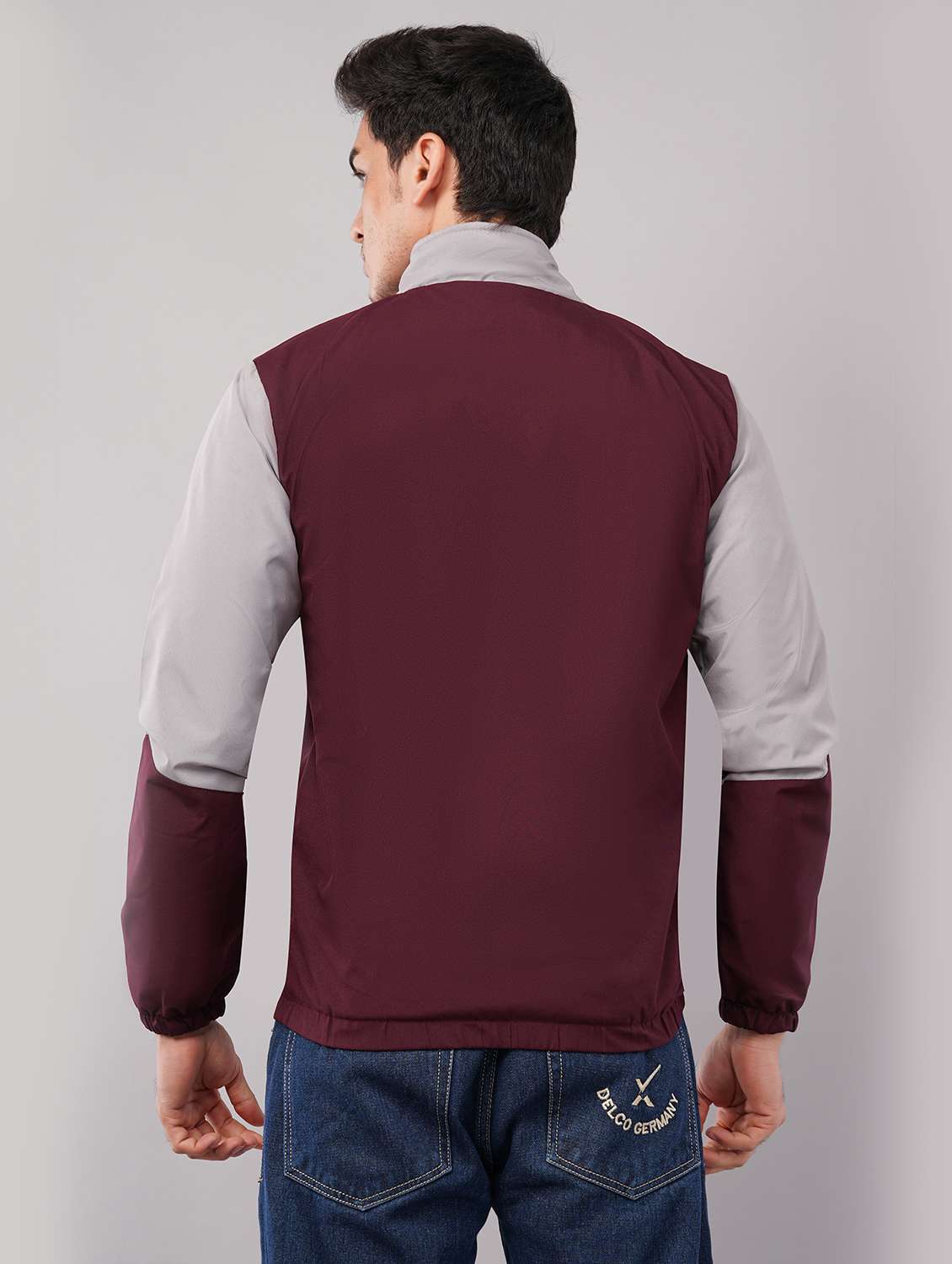 men color block long sleeve windcheater jacket - 22079785 -  Standard Image - 2