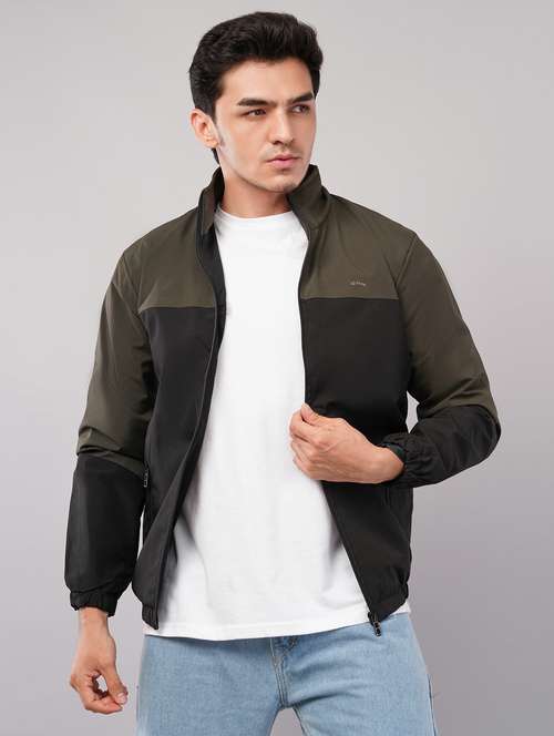 men color block long sleeve windcheater jacket - 22079786 -  Standard Image - 0