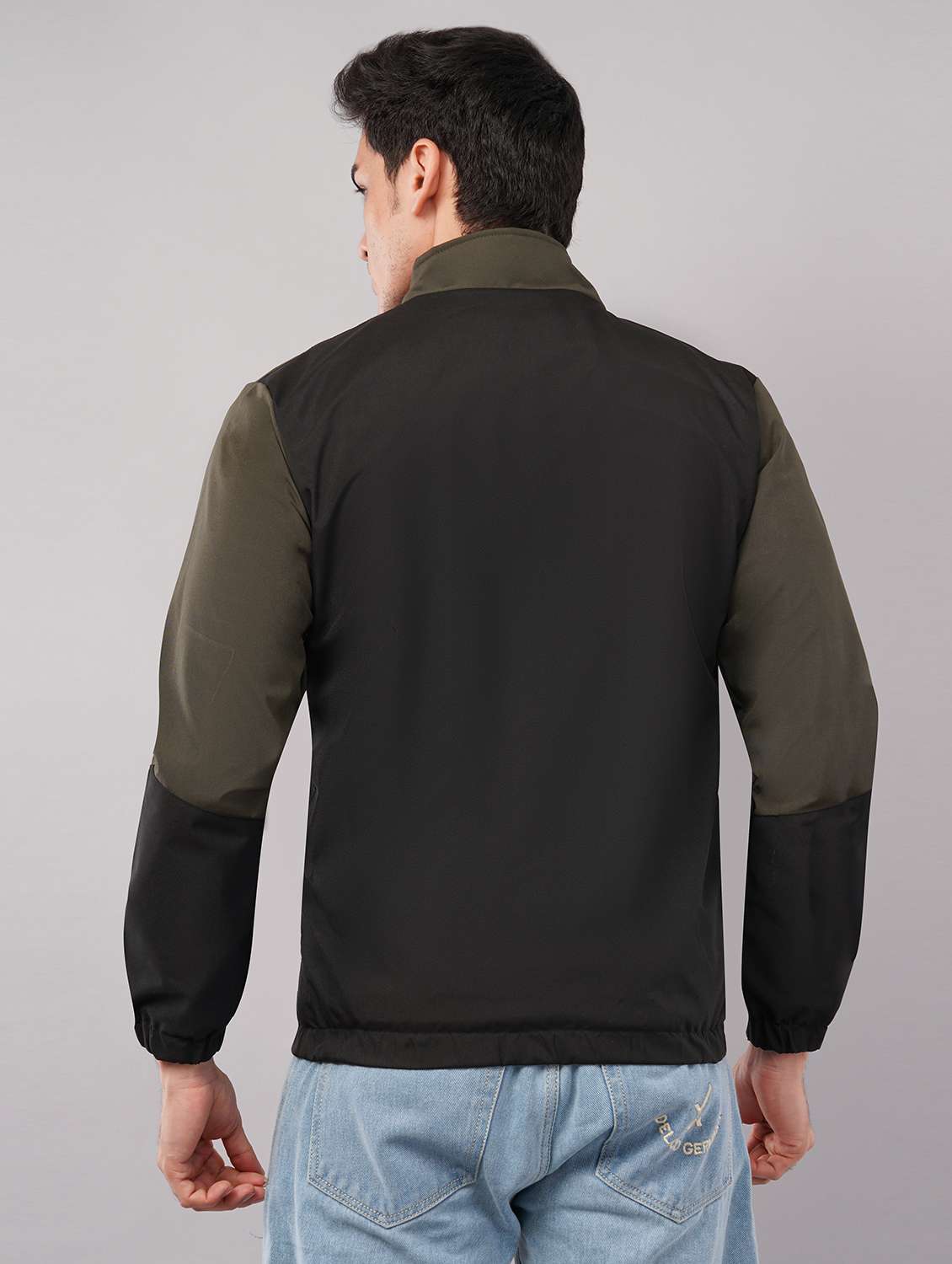 men color block long sleeve windcheater jacket - 22079786 - Standard Image - 2