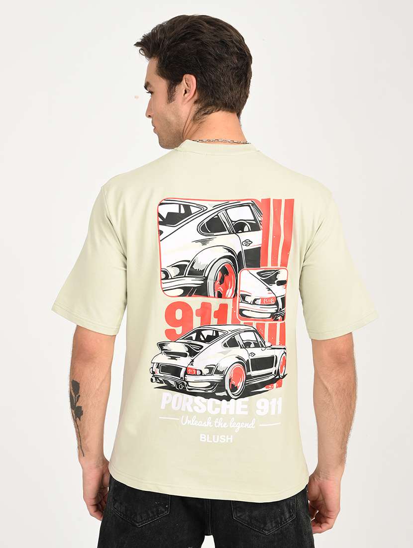 men printed short sleeve loose fit t-shirt