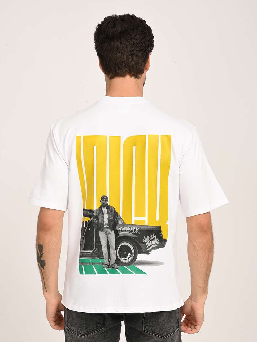 men printed short sleeve loose fit t-shirt