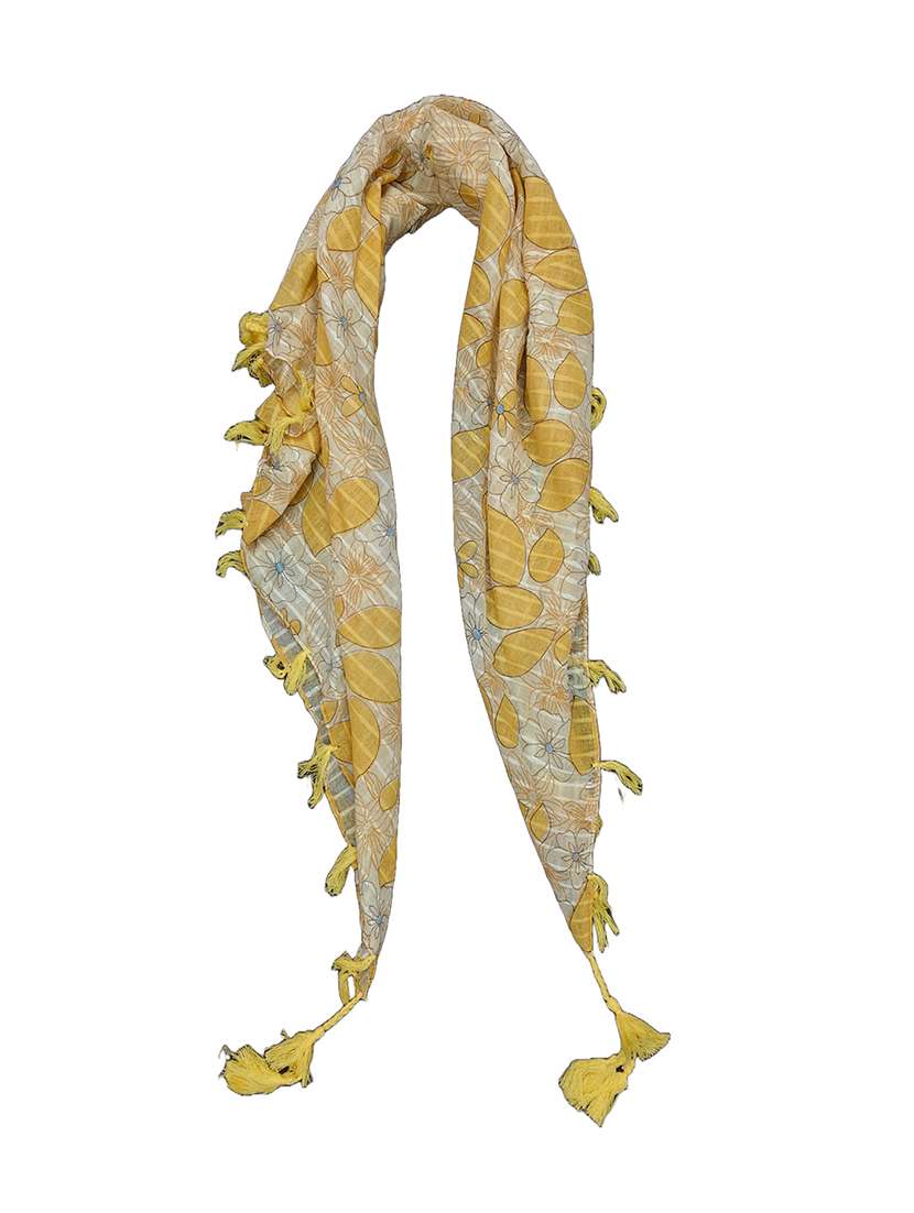 women floral printed scarf with tassels - 22079940 - Standard Image - 2