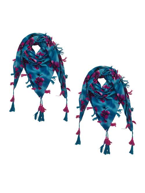 women pack of 2 scarf with tassels - 22079949 -  Standard Image - 0