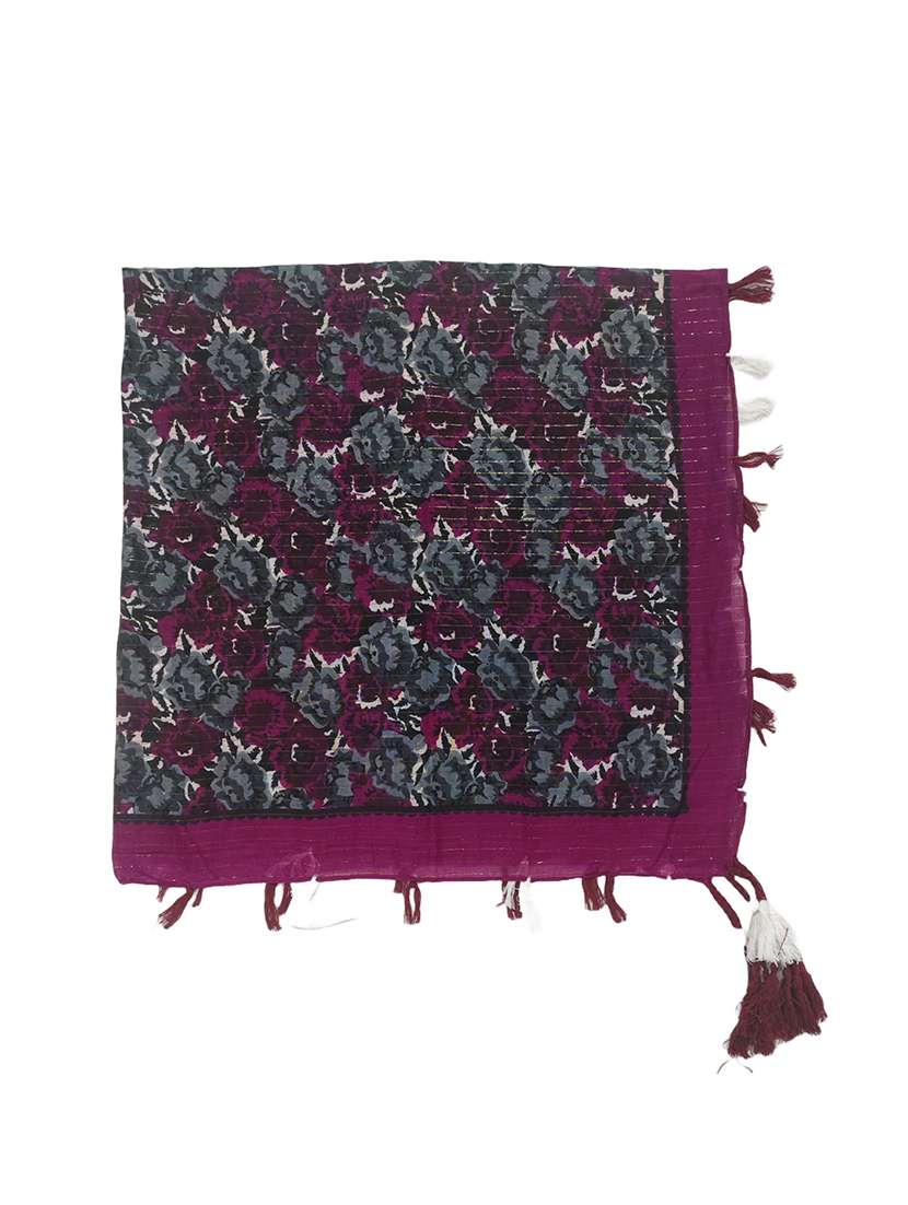 women floral printed scarf with tassels - 22079950 -  Standard Image - 2