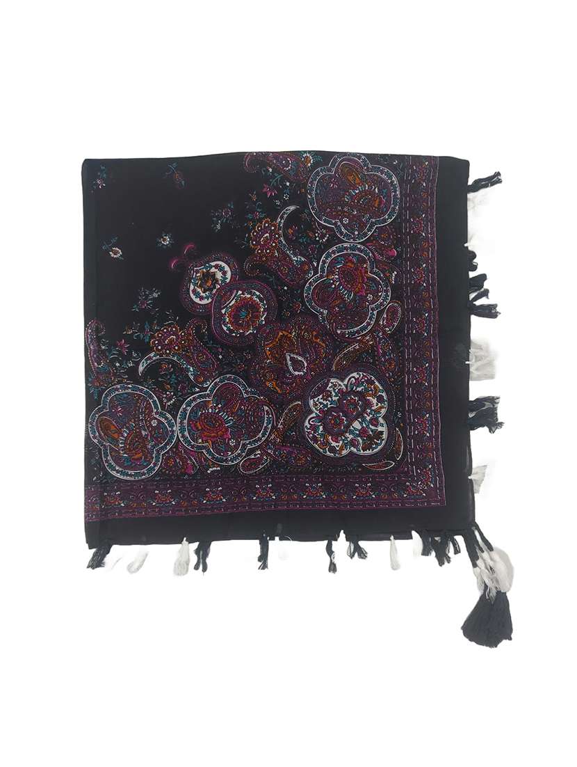 women floral printed scarf with tassels - 22079958 -  Standard Image - 2