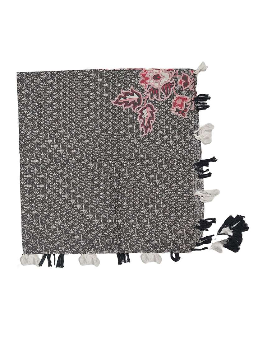 women floral printed scarf with tassels - 22079964 - Standard Image - 2