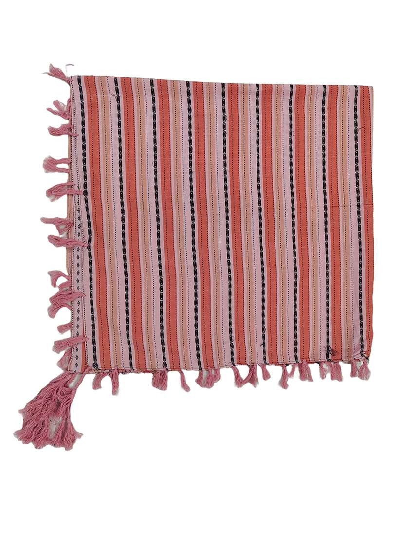 women striped scarf with tassels - 22079968 - Standard Image - 2