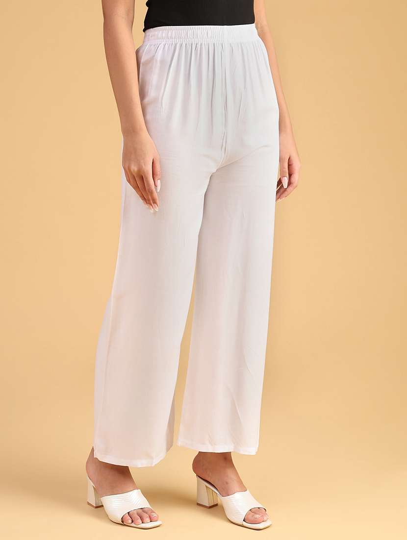 women solid mid rise straight palazzo - 22080238 -  Standard Image - 2