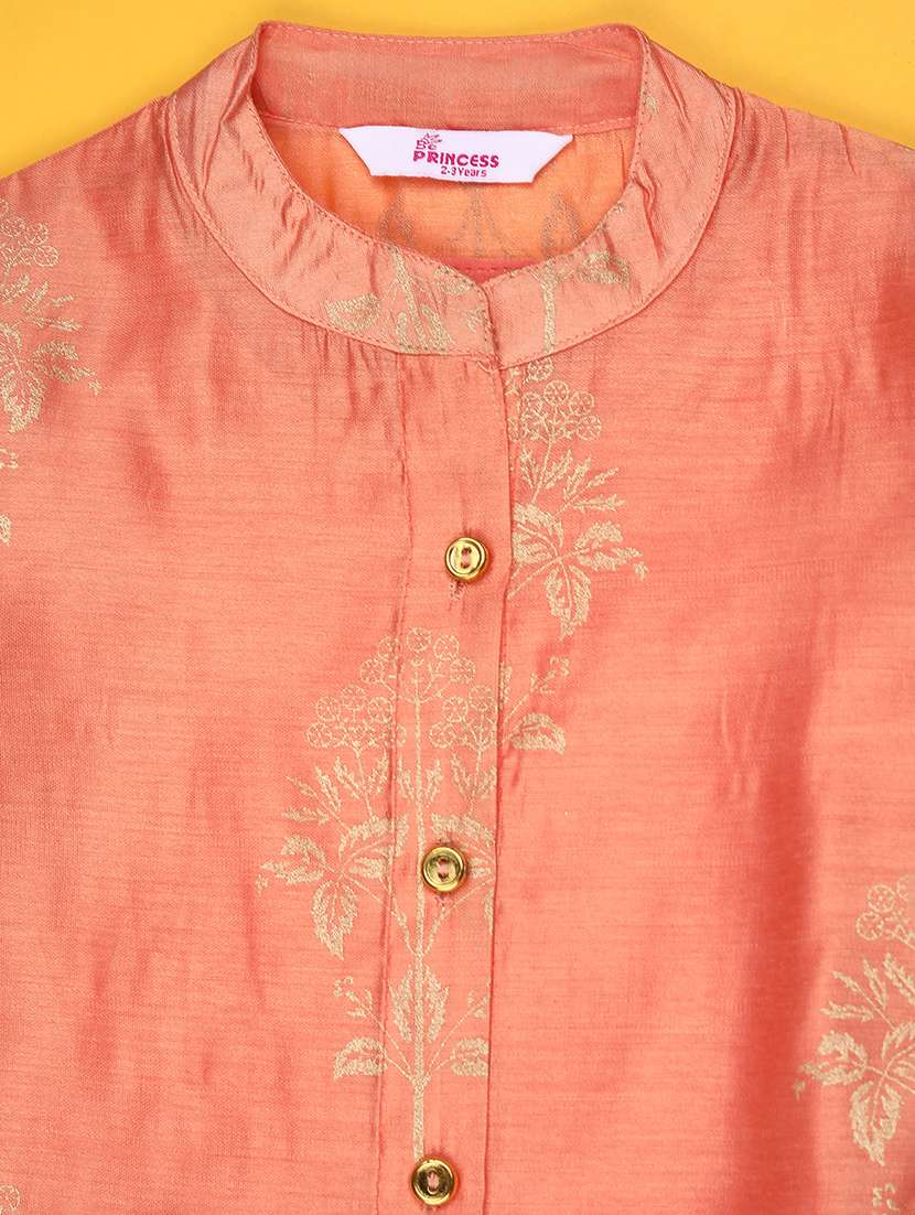 girls printed three quarter sleeve ethnic dress - 22080264 -  Standard Image - 2