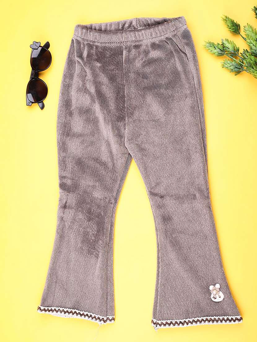 girls solid mid rise pyjama