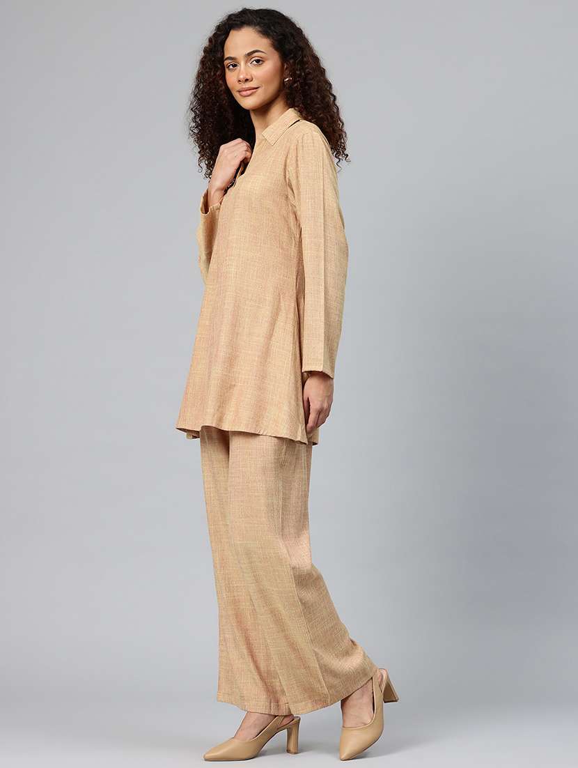 women solid top and palazzo co-ord set - 22080539 -  Standard Image - 2