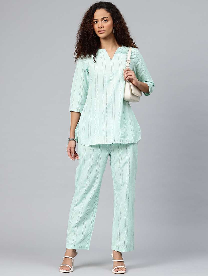 women striped top and trousedr co-ord set