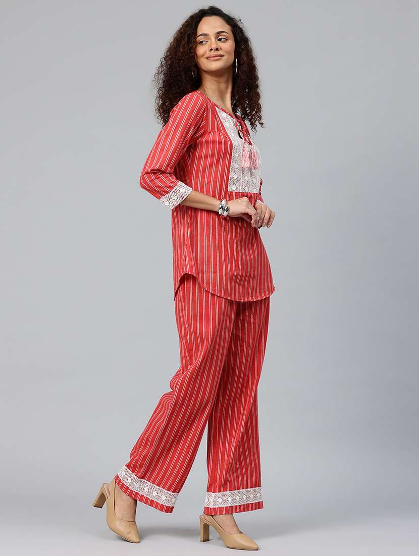 women printed three quarter sleeve co-ord set - 22080546 - Standard Image - 2