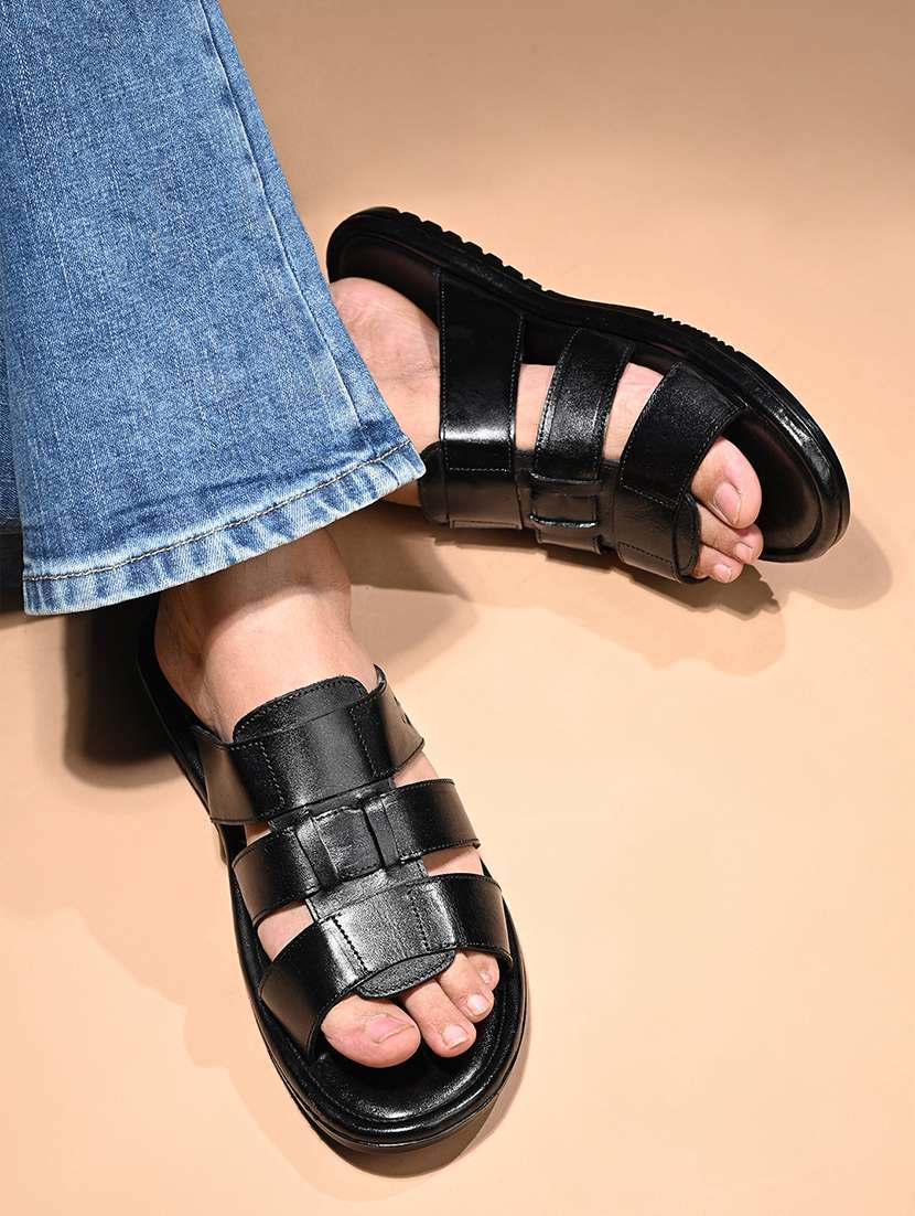 men black slip on sandal