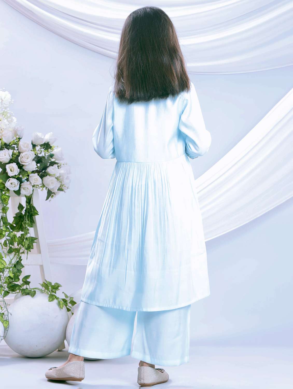 light blue silk blend suit set - 22080648 - Standard Image - 2