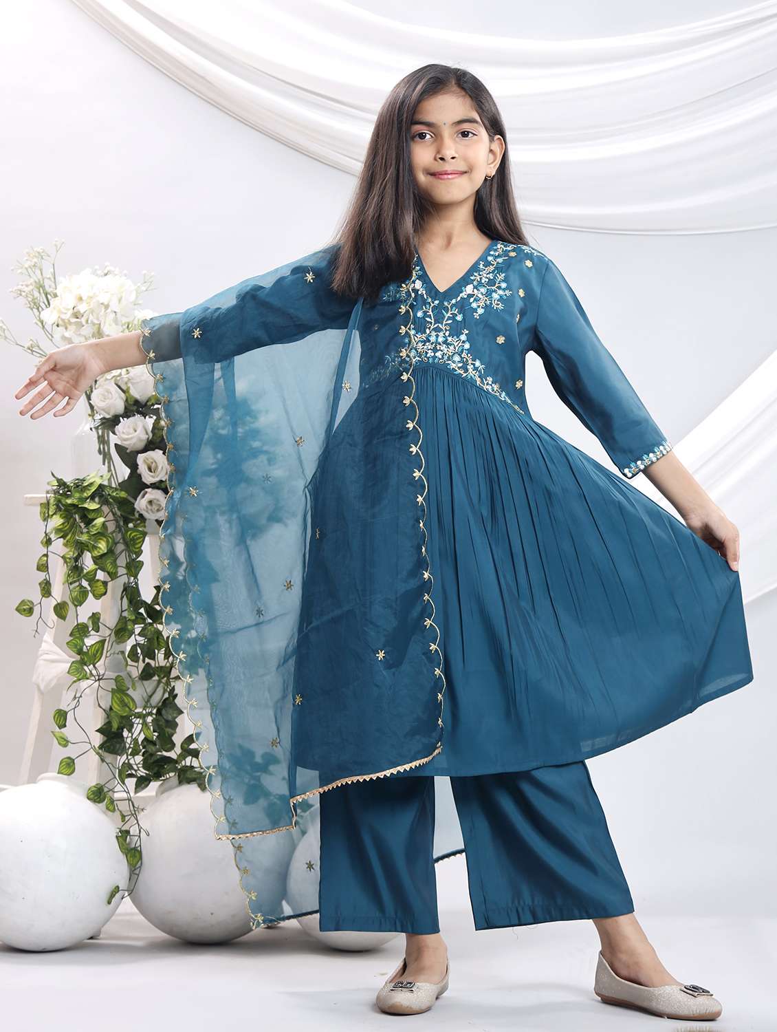 beige silk blend suit set