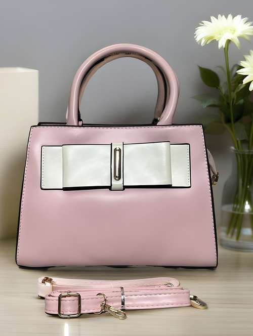 pink bow detail shoulder handbag - 22080787 - Standard Image - 0