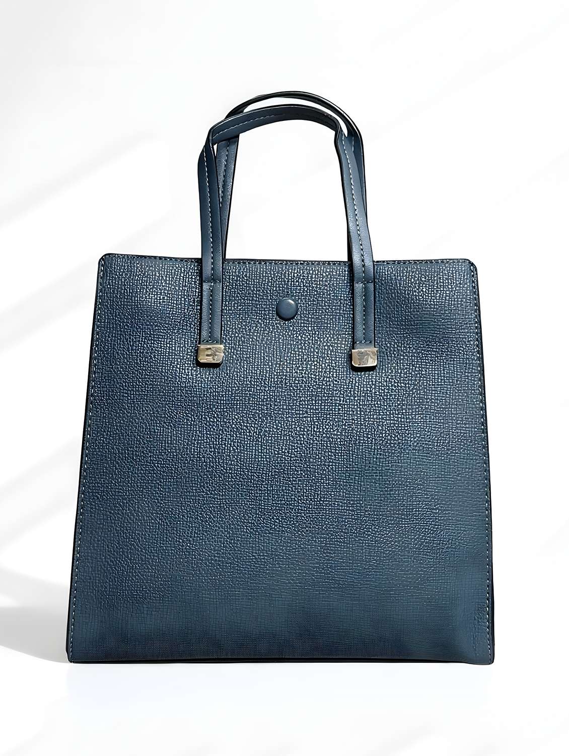 blue textured handbag with detachable strap - 22080788 - Standard Image - 2