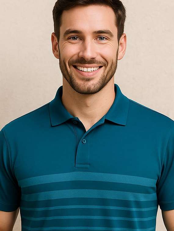 men striped short sleeve regular fit polo t-shirt - 22080914 - Standard Image - 2