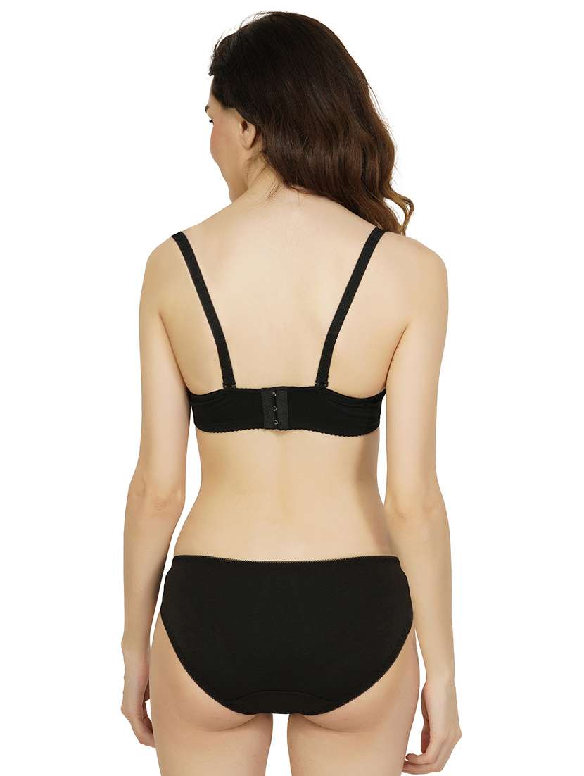 black cotton bras and panty set - 22080945 -  Standard Image - 2